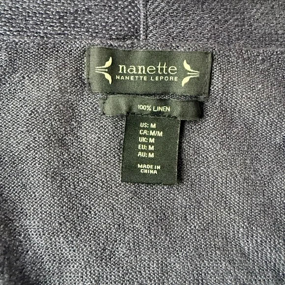 Nanette Lepore 100% Linen Open Front Cardigan - Picture 5 of 9